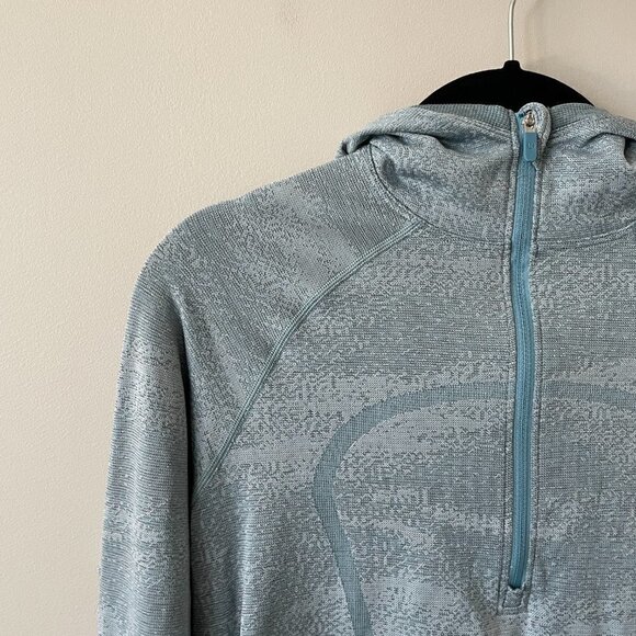 Lululemon Swiftly Speed Hooded 1/2 Zip Stretch Running Blue 8 - Picture 4 of 8